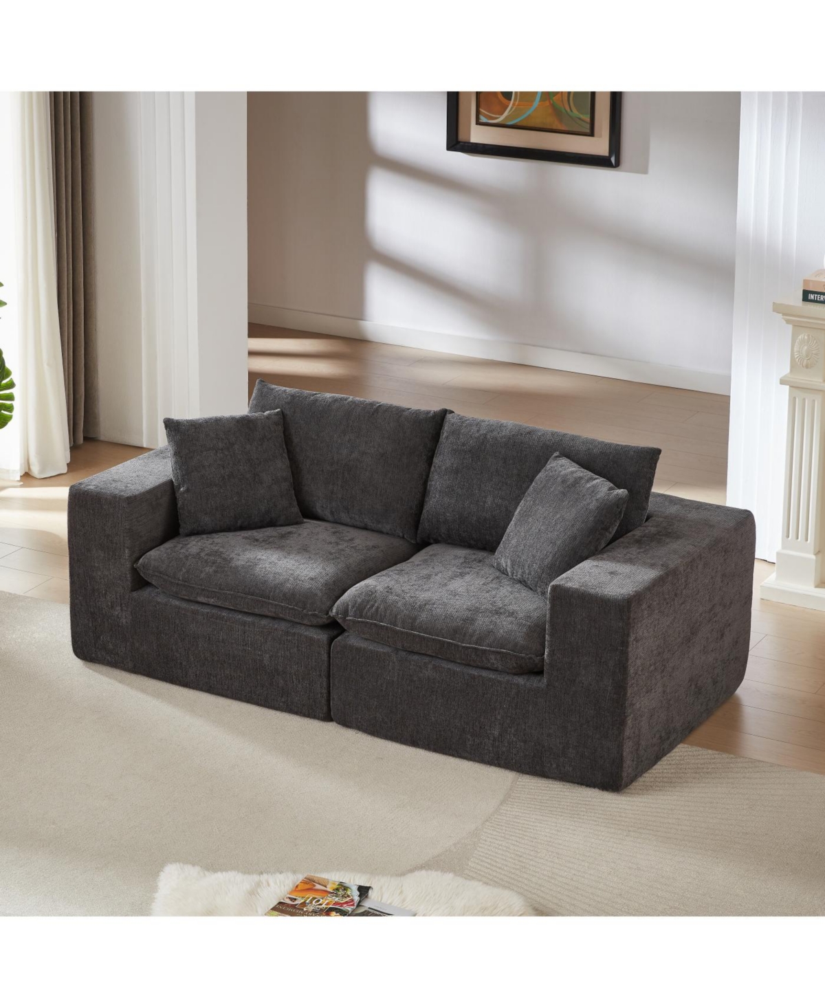 Streamdale Furniture Modern Chenille Cloud Sofa - Freely Combinable & Comfortable