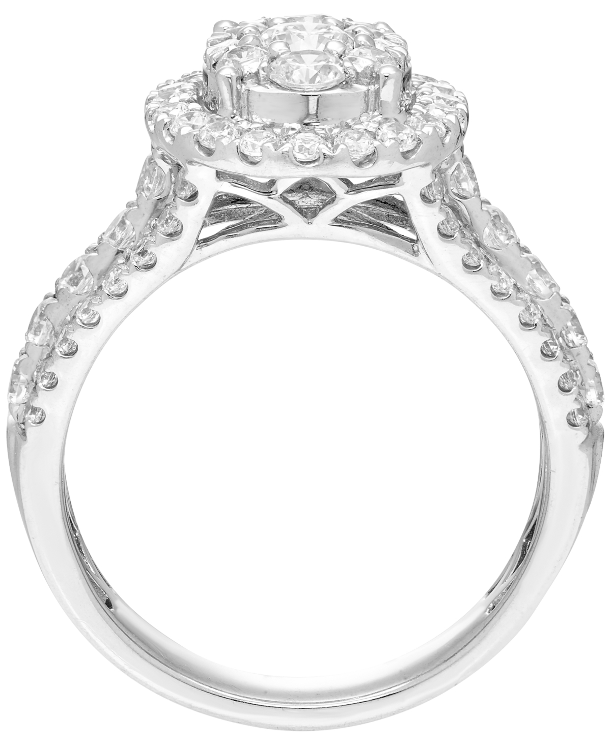 Macy's Diamond Cluster Halo Ring (1-1/2 ct. t.w.) in 14k White Gold