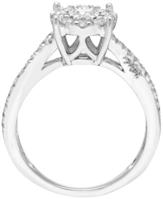 Diamond Halo Ring (7/8 ct. t.w.) in 10k White Gold
