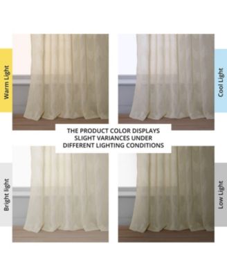 Sirius Striped Patterned Faux Linen Sheer Curtain