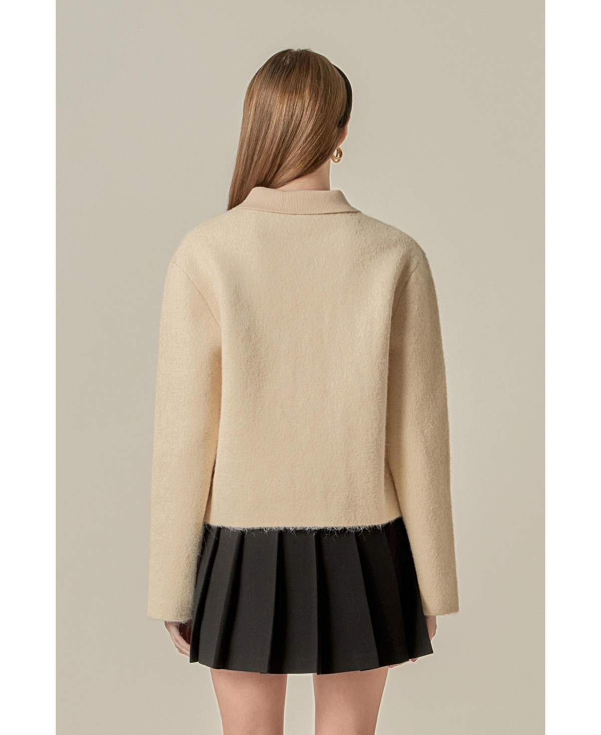 English Factory Women's Contrast Placket Cardigan