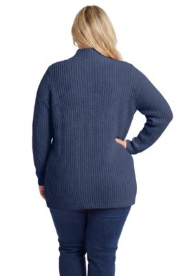 Plus Size Within Zip Front Shaker Cardigan Sweater