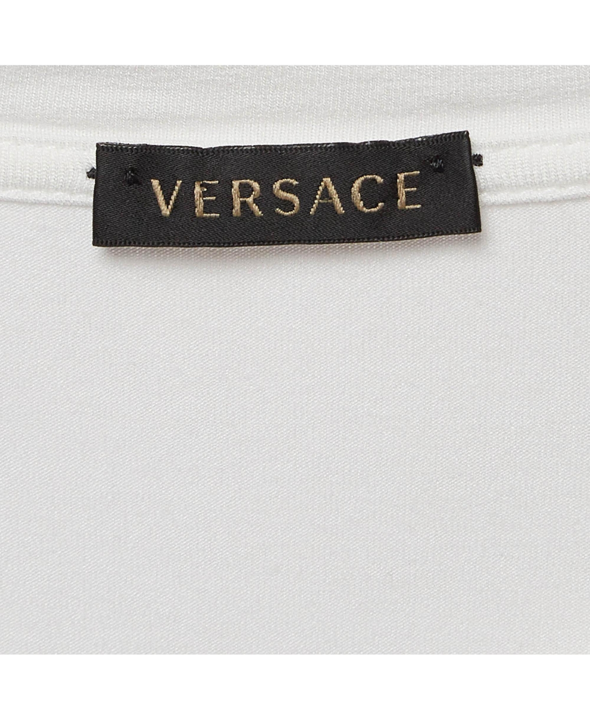 Pre-Owned Versace Women's White Logo Print Jersey Long Sleeve T-Shirt