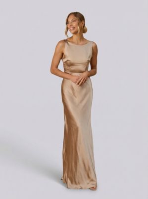 Women's Cowl Back Satin Bridesmaid Dress