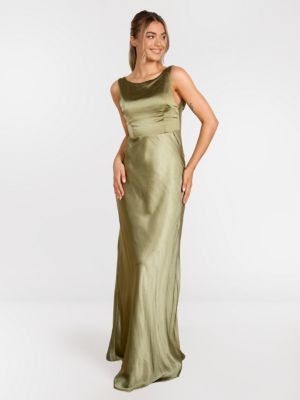 Women's Cowl Back Satin Bridesmaid Dress