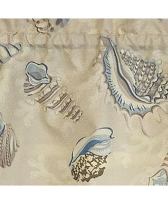 100% Cotton High Quality Beachbound Tailored Window Valance with 1.5" Rod Pocket 50" W X 12" L Blue