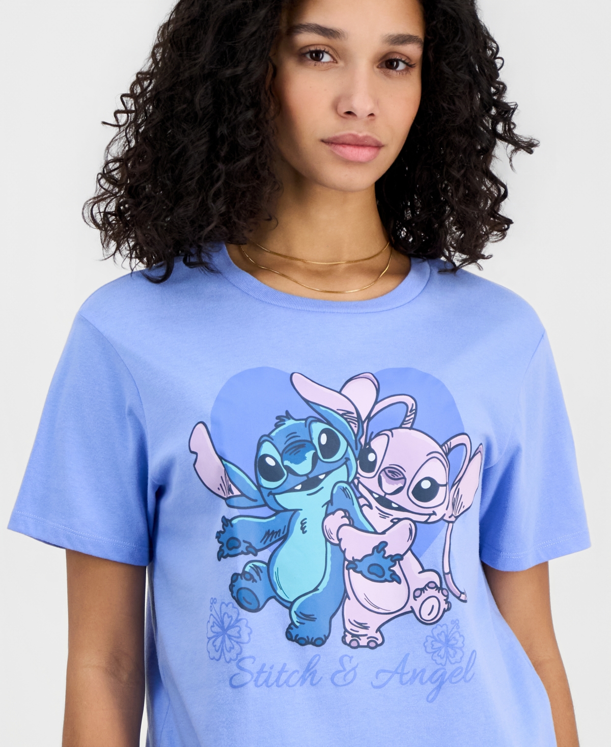 Disney Juniors' Stitch and Angel Valentine's Day Graphic T-Shirt