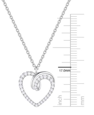Diamond (1/3 ct. t.w.) Heart Pendant Necklace in 10k White Gold