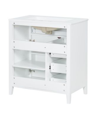 Bathroom Vanity with Sink 3 Drawers and Adjustable Shelf Freestanding Storage