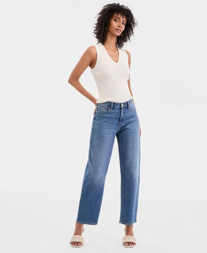 Women's High-Rise Barrel-Leg Jeans