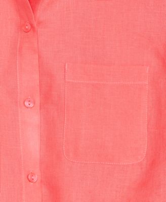 Petite 100% Linen Button-Front Shirt, Created for Macy's