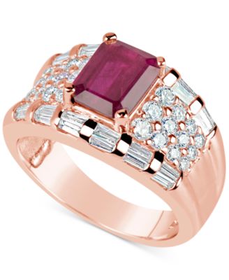 Macy's - Ruby (1-3/4 ct. t.w.) and Diamond (1-1/6 ct. t.w.) Ring in 14k Rose Gold