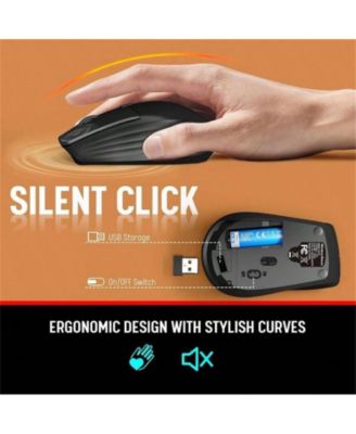 Wireless Keyboard and Mouse Combo - Full-Size Quiet Keyboard with Rest, Multimedia Keys, Power Switch, Compatible with OS, PC, Laptop - Black