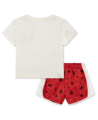 Girls' 4-6X Cherry T-Shirt and Dri-FIT Tempo Printed Shorts, 2-Piece Set