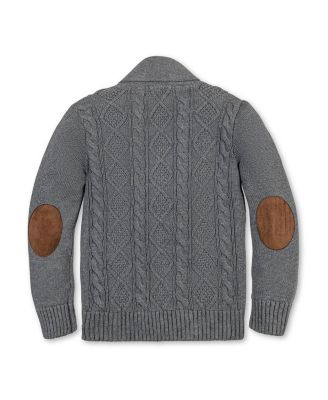 Baby Boys Organic Shawl Collar Cable Sweater Cardigan