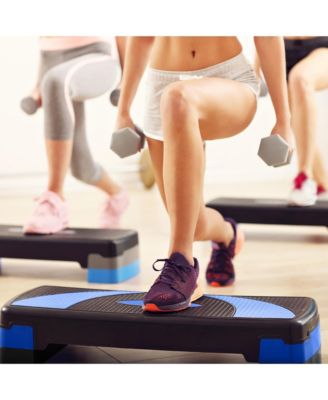 Adjustable Workout Aerobic Step Platform Trainer w/ Raisers