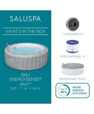 SaluSpa Bali Smart AirJet Inflatable Hot Tub w/ Energy Sense Cover.
