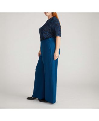 Plus Size Stephanie Wide Leg Ponte Pants