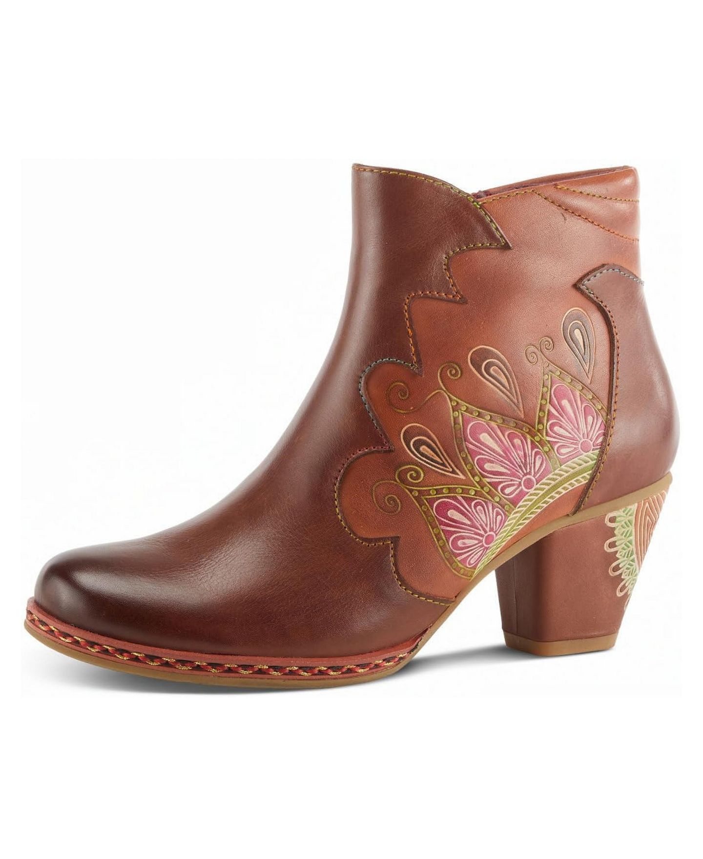 Женские ботинки L'Artiste Zamihi Western Boot -Leather Burnished Polished Design - Padded Insole, Inside Zipper, Flexible Sole, цвет: Коричневый — фото 7