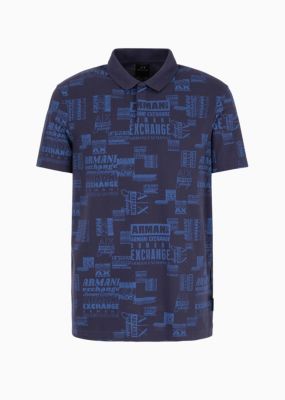 Men's Regular-Fit Night Sky Logo Pique Polo Shirt