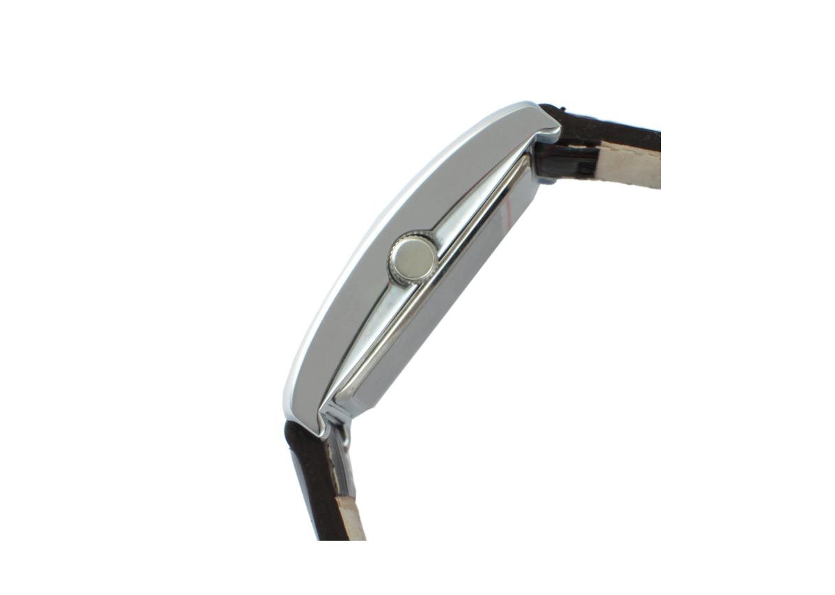 Peugeot Men's 30X40mm Silver Tank Shape Watch with Black Strap