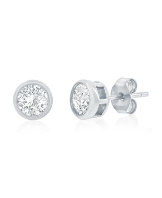 Sterling Silver, 3-Pair Multi-Shaped CZ Studs