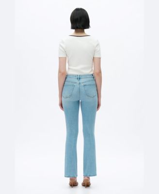 Women's High-Rise Rhinestone-Embellished Flare Jeans