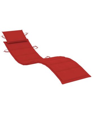 Patio Sun Lounger Red Solid acacia wood Standard Foldable