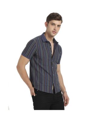 Men's Multicolour Contrast Knitted Shirt