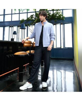 Men's Flint Grey Panel-Stitch Knit Jacket