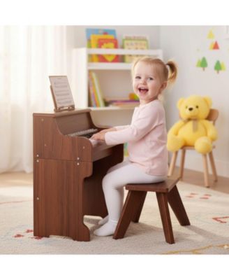 25 Keys Digital Piano with Music Stand Stool Lighted Keys Teaching Mode for 3+ Kids