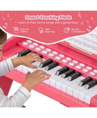 25 Keys Digital Piano with Music Stand,Teaching Mode,Lighted Keys, Adjustable Speed