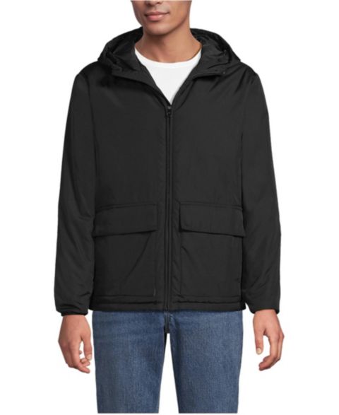 Мужская куртка Lands' End FeatherFree Insulated Hooded, цвет: Чёрный