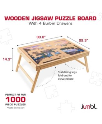 1000-Piece Puzzle Board with Drawers, Foldable Legs & Cover - Wooden Jigsaw Puzzle Table