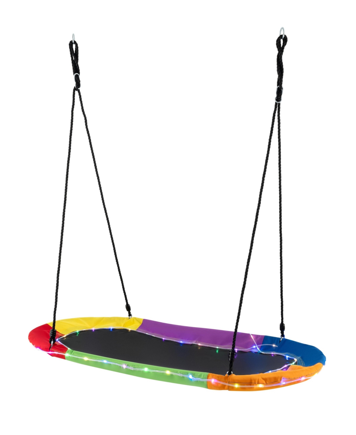 Hongge 60-Inch Led Saucer Swing for Kids and Adults, Outdoor Hanging Tree Swing