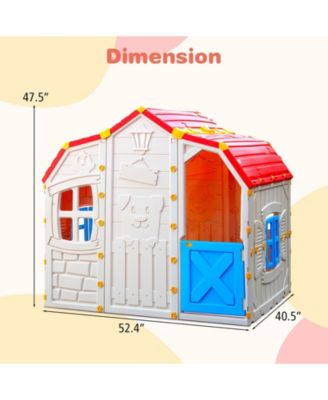 Cottage Kids Playhouse with Openable Windows and Working Door