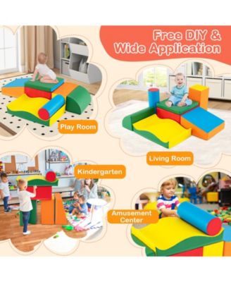 7 Pieces Toddlers Climbing Toys with EPE Foam and Removable PU Leather