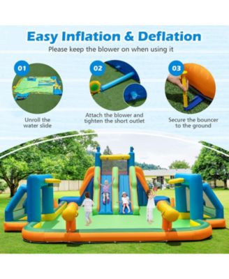 Inflatable Water Park with Slides, Pool & Sports Games