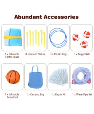 8 in 1 Inflatable Water Slide Park Bounce House Without Blower