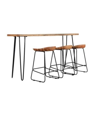 Nature's Edge Solid Acacia Four Piece 72" Counter Height Dining Set