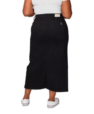 Women's Denim Maxi Skirt in 37"length with side vents.