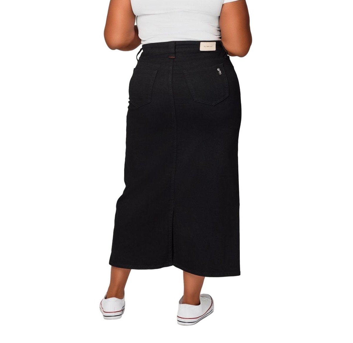 Slink Jeans Women's Denim Maxi Skirt 37"length with side vents.