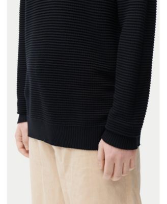 Men's Textured-Knit Silk Cashmere Sweater