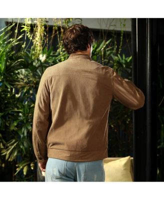 Men's Coffee Brown Corduroy Rider Jacket