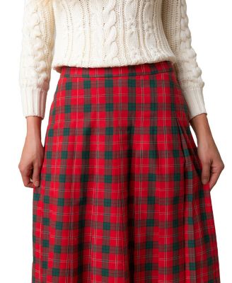 Women's Organic Pleated Midi Skirt