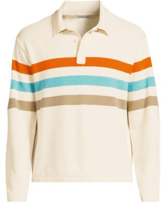 Men's Long Sleeve Cotton Rugby Sweater Polo