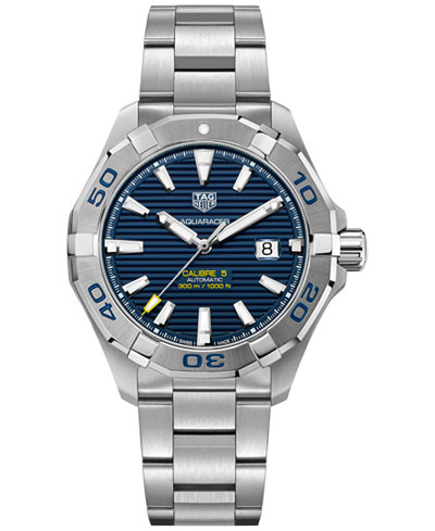 TAG Heuer Men's Swiss Aquaracer Calibre 5 Stainless Steel Bracelet Watch 43mm WAY2012.BA0927