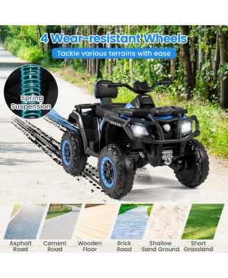 24V 2-Seater 4-Wheeler Quad Electric Vehicle w/ 4 Motors Soft Start LED Lights