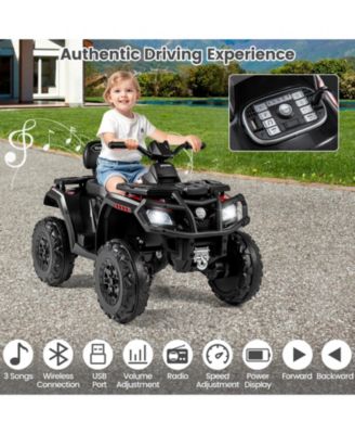 24V 2-Seater 4-Wheeler Quad Electric Vehicle w/ 4 Motors Soft Start LED Lights