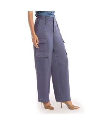Women's Milan Satin Cargo Pant - Navy